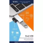 Adapteris Type-C to 2 x USB 3.0 WIWU T02 – Sidabrinis