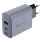 Sieninis įkroviklis Forcell F-Energy GaN 2 x USB C USB A socket – 4A 65W with PD and Quick Charge 4.0